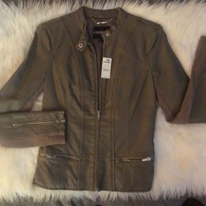 Light brown leather jacket